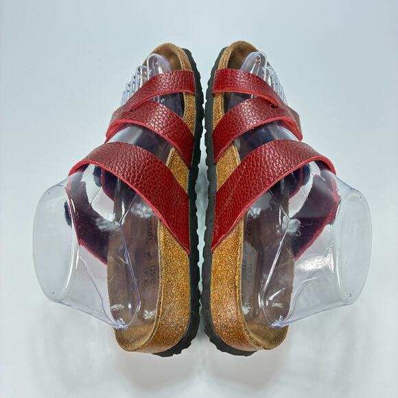 Birkenstock Tatami Red Leather Slip On Casual Sandals Women’s Size US 6 EU 37 - Picture 7 of 9